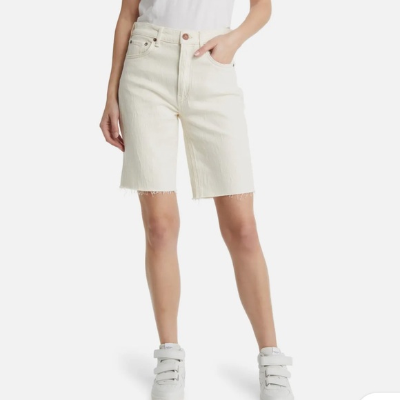 NWT Rag & Bone Cotton blend Denim Vintage style Ecru Bermuda Shorts - Picture 1 of 6